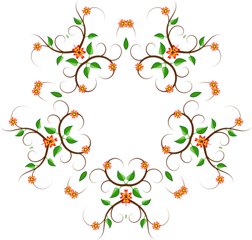 五爪颜色花树设计矢量图形