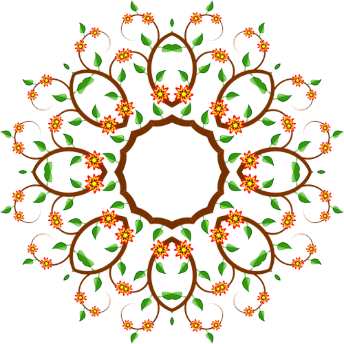 Obrázek ve tvaru kruhu květinové stromu