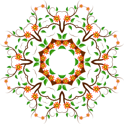 Vector drawing of decorative floral pattern