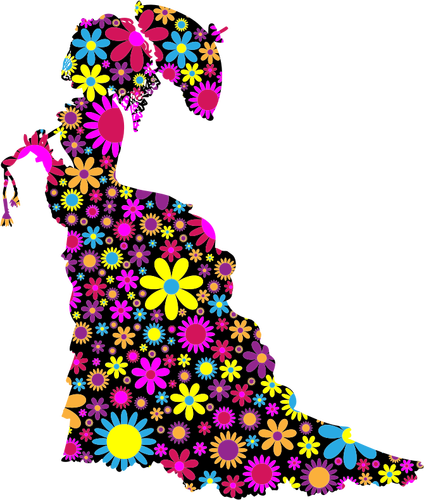 Floral lady silhouette