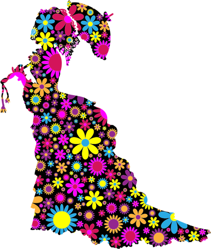 Floral Dame silhouette