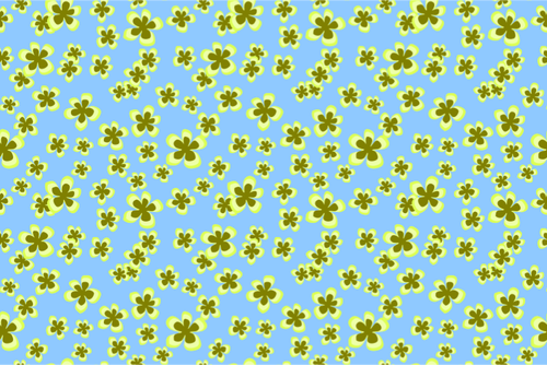 Floral mønster i blått og gult