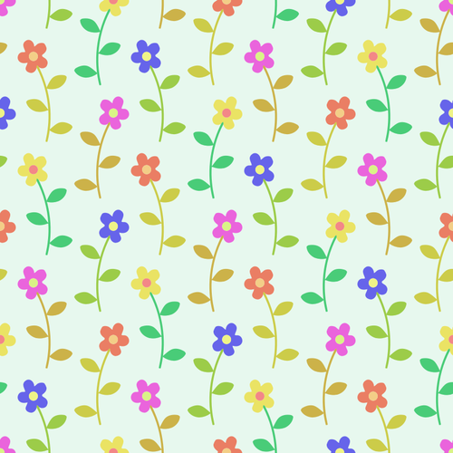 Teste padrão floral na imagem vetorial de fundo branco