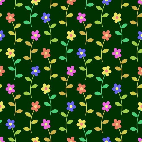 Flores sobre fondo verde
