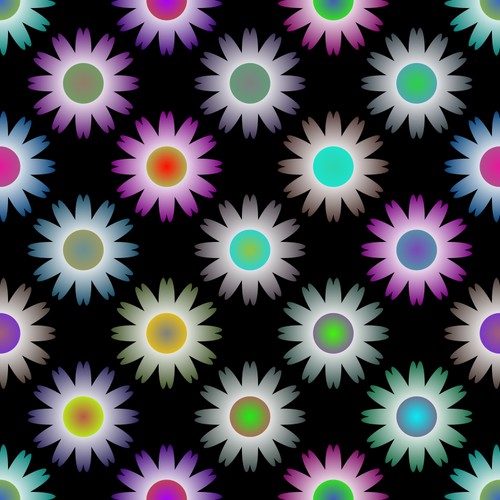 Floral tiles in many colors