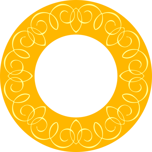 黄色圆框