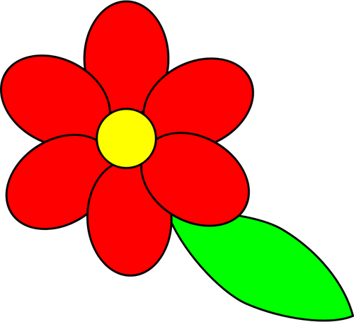 赤い花弁の花のベクトル画像