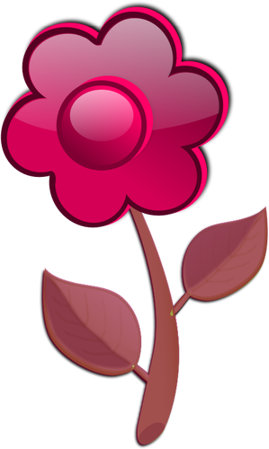 Глянцевый красный цветок на стебель векторные иллюстрации