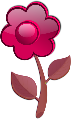 Gloss red flower on stem vector illustration