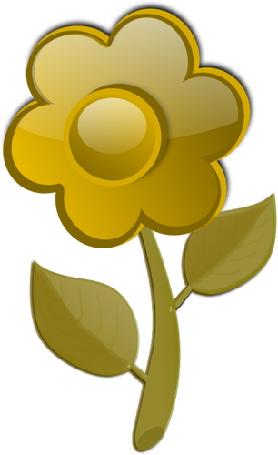 Gloss yellow flower on stem vector graphics