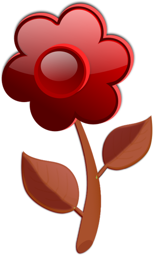 פרח מבריק חום על גזע בתמונה וקטורית