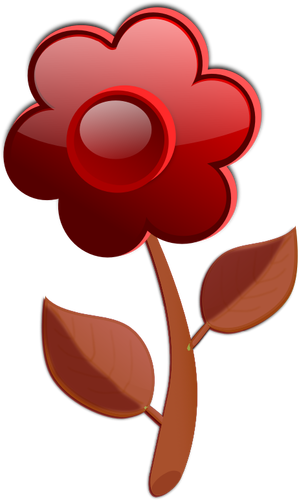 Gloss brown flower on stem vector image