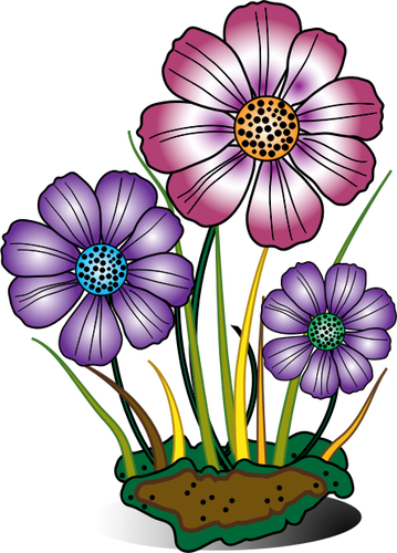 Květiny v houba vektorový obrázek