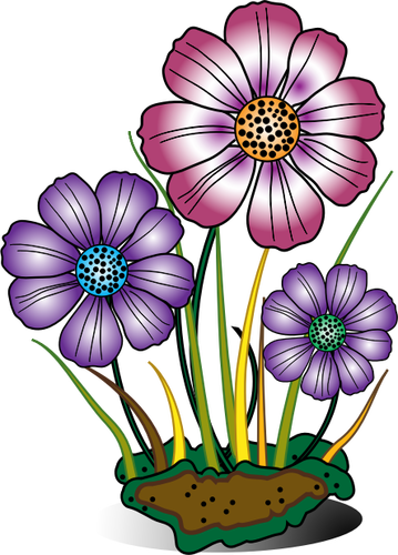 Flowers in sponge vector image