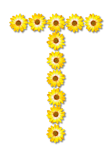 Bloemrijke letter T