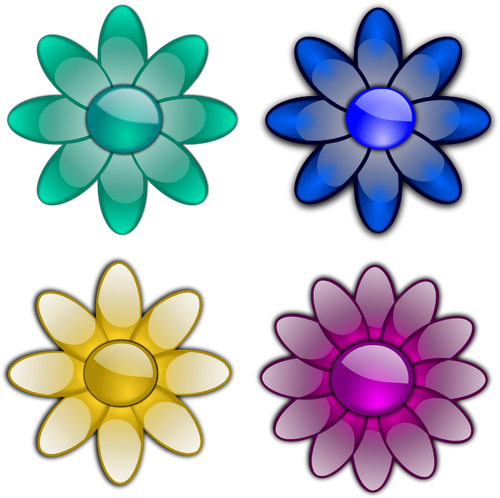 Flowers with eight petals vector image