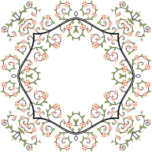 Gambar mewah bingkai bermotif bunga | Domain publik vektor