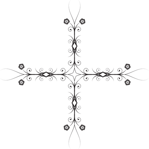 Silhouette de croix fleurie
