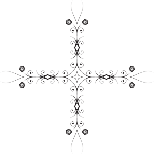 Flowery cross silhouette