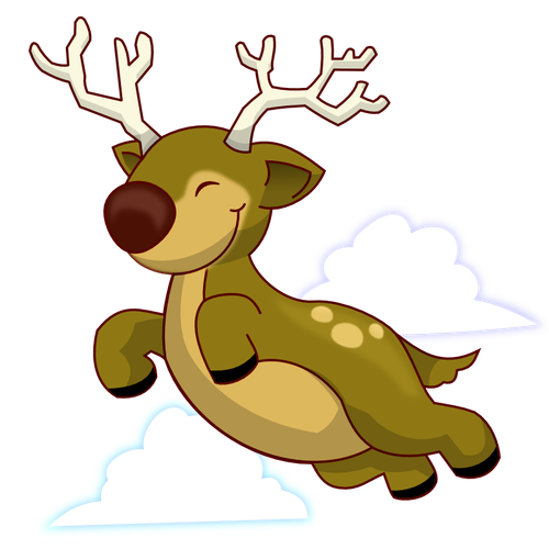 Flying reindeer vector image