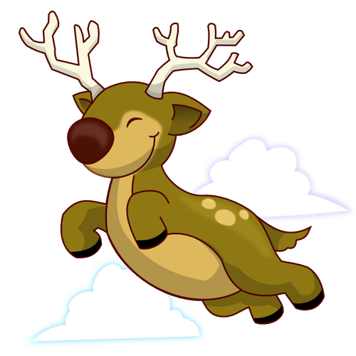 Flying reindeer vector image