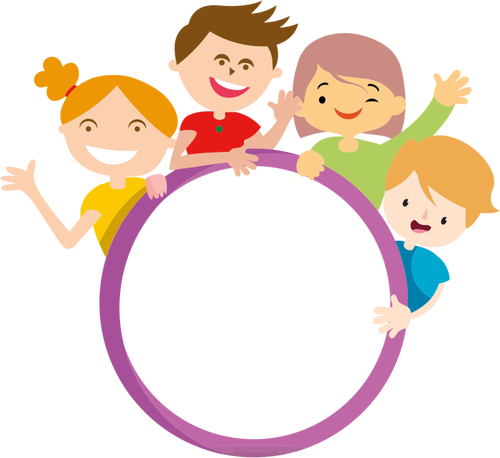 Four kids and circle