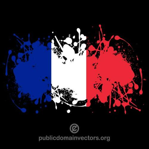 Bandera francesa en salpicaduras de pintura