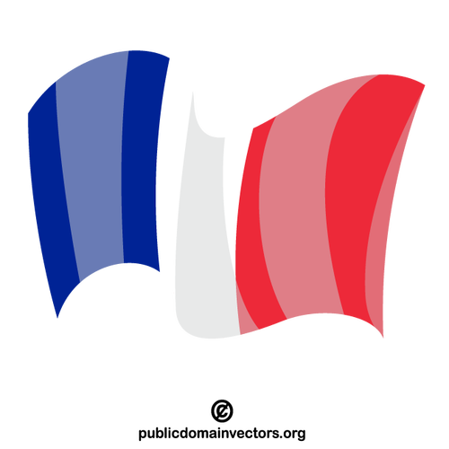 フランス旗を振る