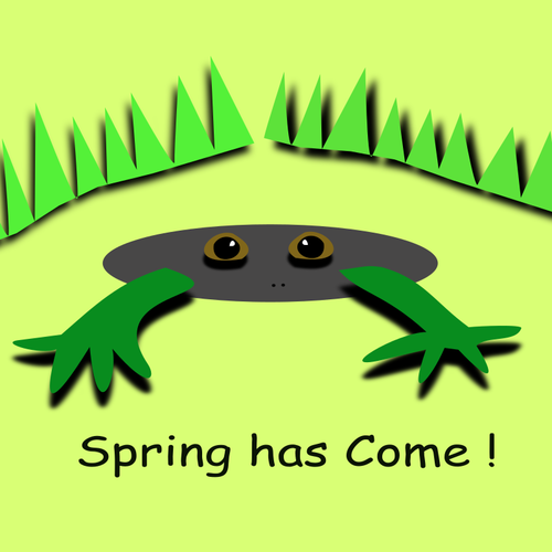 「春が来た」カエルと