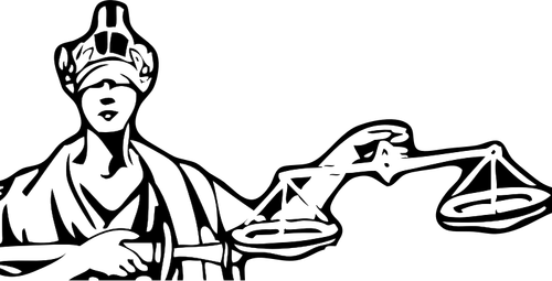 Blind Lady Justice vector drawing