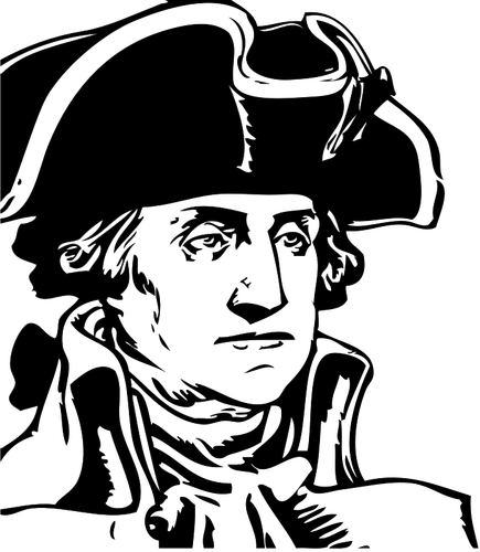 George Washington schwarz-weiß Profil-Vektor-illustration