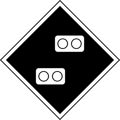 ¡ Atención! Brecha en electricidad fuente ferrocarriles signo vector de la imagen