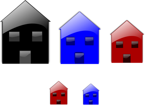 Immagine vettoriale delle icone casa lucido