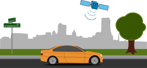 GPS Навигация в автомобиле векторное изображение