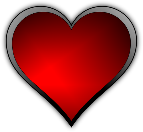 Vector image of red gloss finish heart with a light reflection