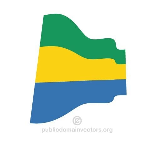 Wavy Gabonese flag
