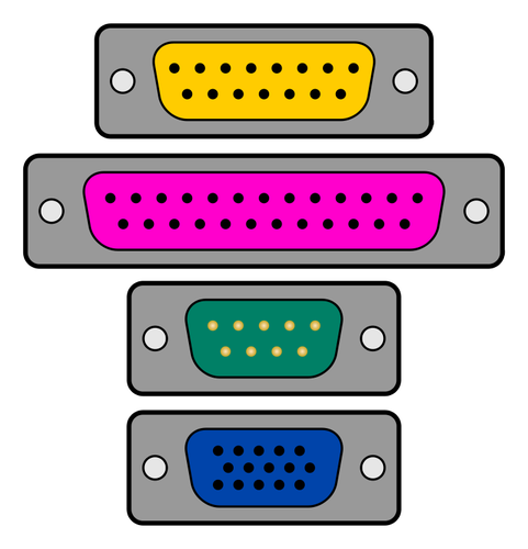 Spelpoort VGA-stekkers vector afbeelding