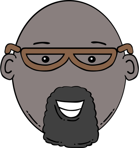 Vector image of cartoon man face with beard