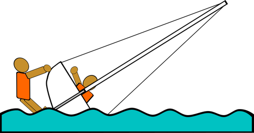 Sailing Capsizing Rescue Illustration