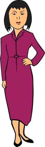 Woman in a purple dress vector graphics