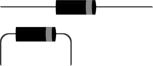 Dioda lurus dan membungkuk vektor gambar