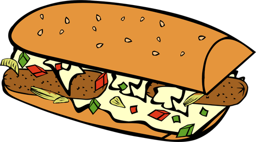 Immagine vettoriale del panino sottomarino