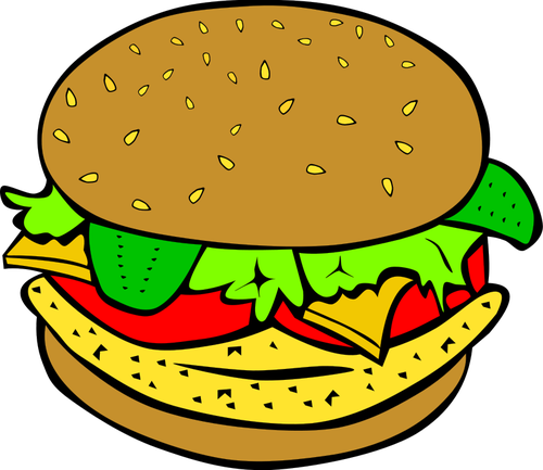 Vector Illustrasjon av kylling burger
