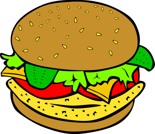 Vektorové ilustrace kuřecí burger