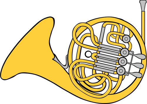 French horn vector clip art