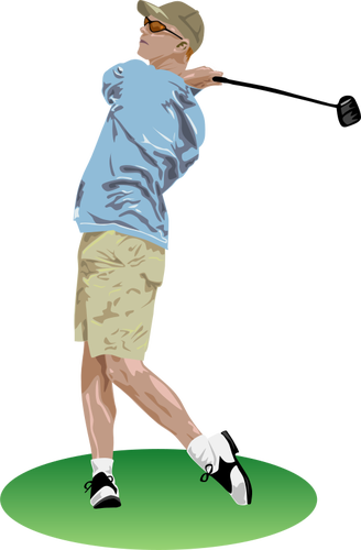 Vector image of golf player