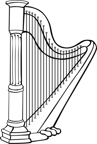 Vector graphics of harp instrument