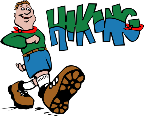 Hiking man vector drawing