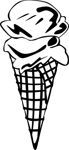 Illustration vectorielle de trois cuillères à crème glacée dans un cône