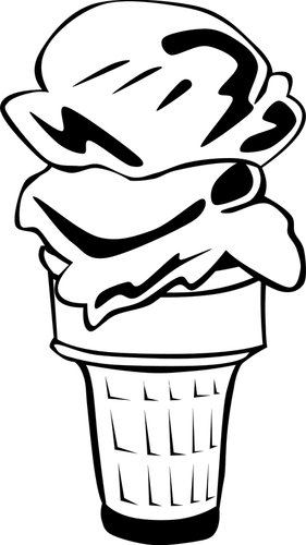 双圆锥冰淇淋矢量图像